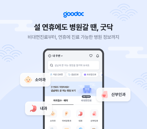 굿닥, 설 연휴 비대면진료 및 병의원 정보 제공