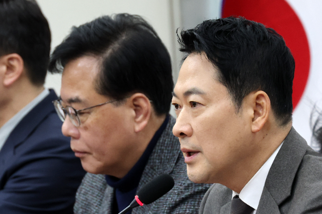 장동혁 대표, 최고위 모두발언 전경.(사진=연합뉴스)