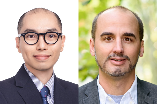 (왼쪽부터) 고려대 바이오시스템의과학부 이재웅 교수(제1저자), 예일대 마커스 뮈셴 교수(Markus Müschen, 교신저자). 사진=고려대