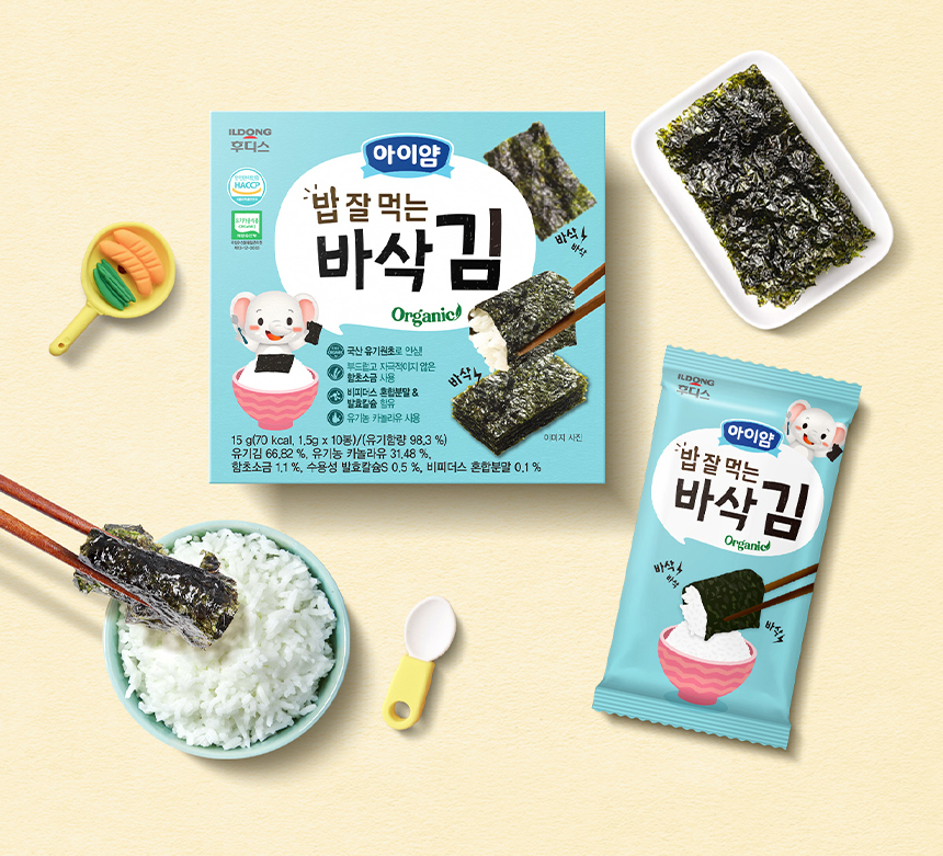 일동후디스 어린이용 유기농 바삭김 출시