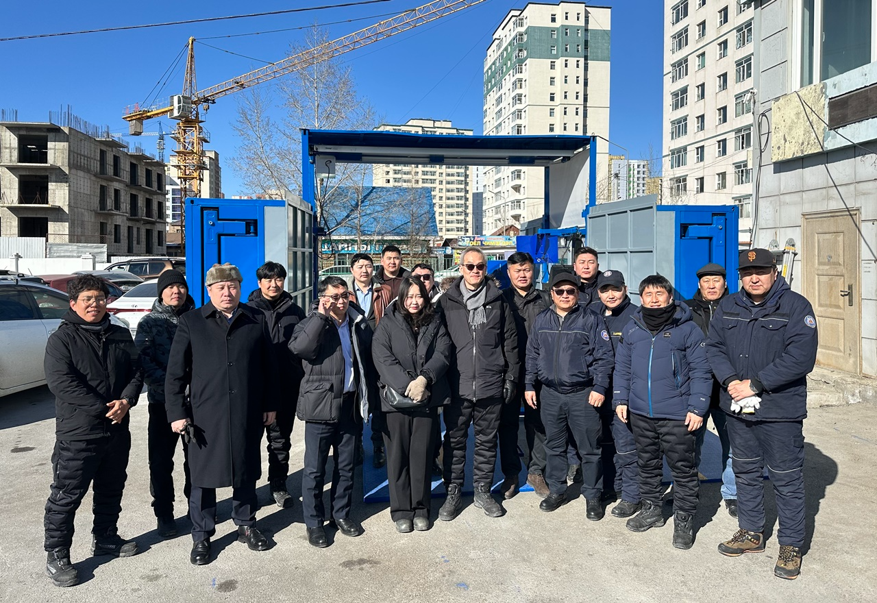 3월 13일 한국교통안전공단과 몽골 도로교통부, 국가도로교통센터, 코이카 몽골 사무소 관계자들이 참석한 가운데 시험용 이동식 자동차 검사장비 2차 기능 검수가 진행됐다.(사진=TS)