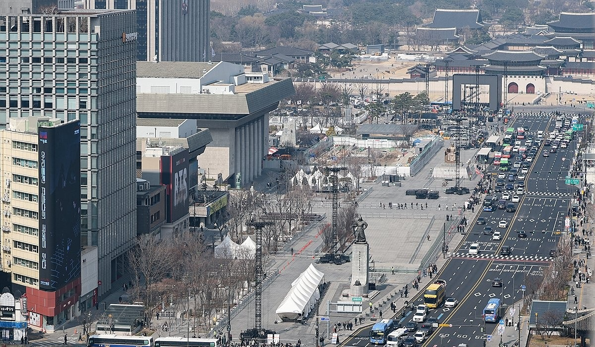 BTS 공연이 열릴 광화문 광장 주변(사진=연합뉴스)