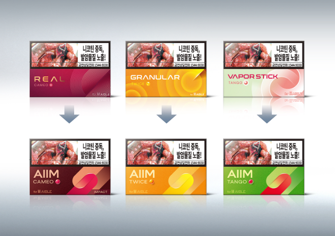 KT&G, 릴 에이블 전용스틱 ‘에임’ 브랜드로 통합