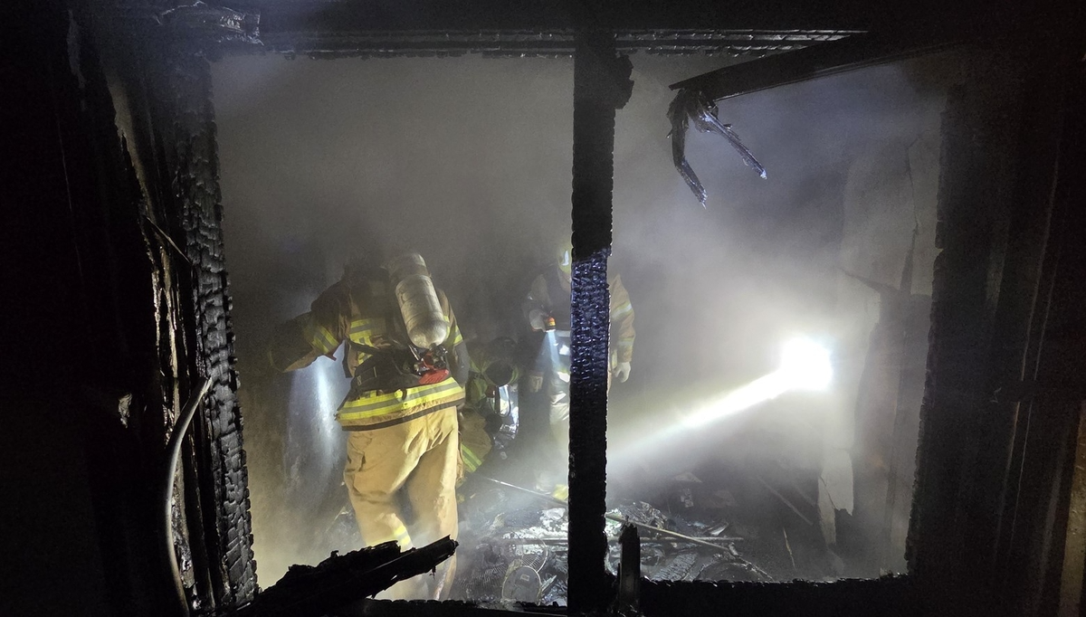 경주 아파트 화재(사진=연합뉴스)