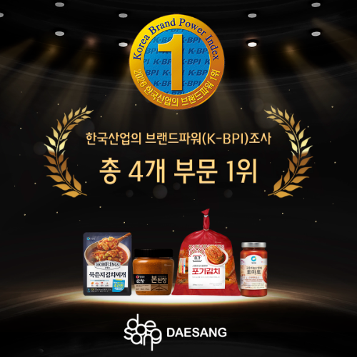 대상, '한국산업의 브랜드파워' 4개 부문 1위