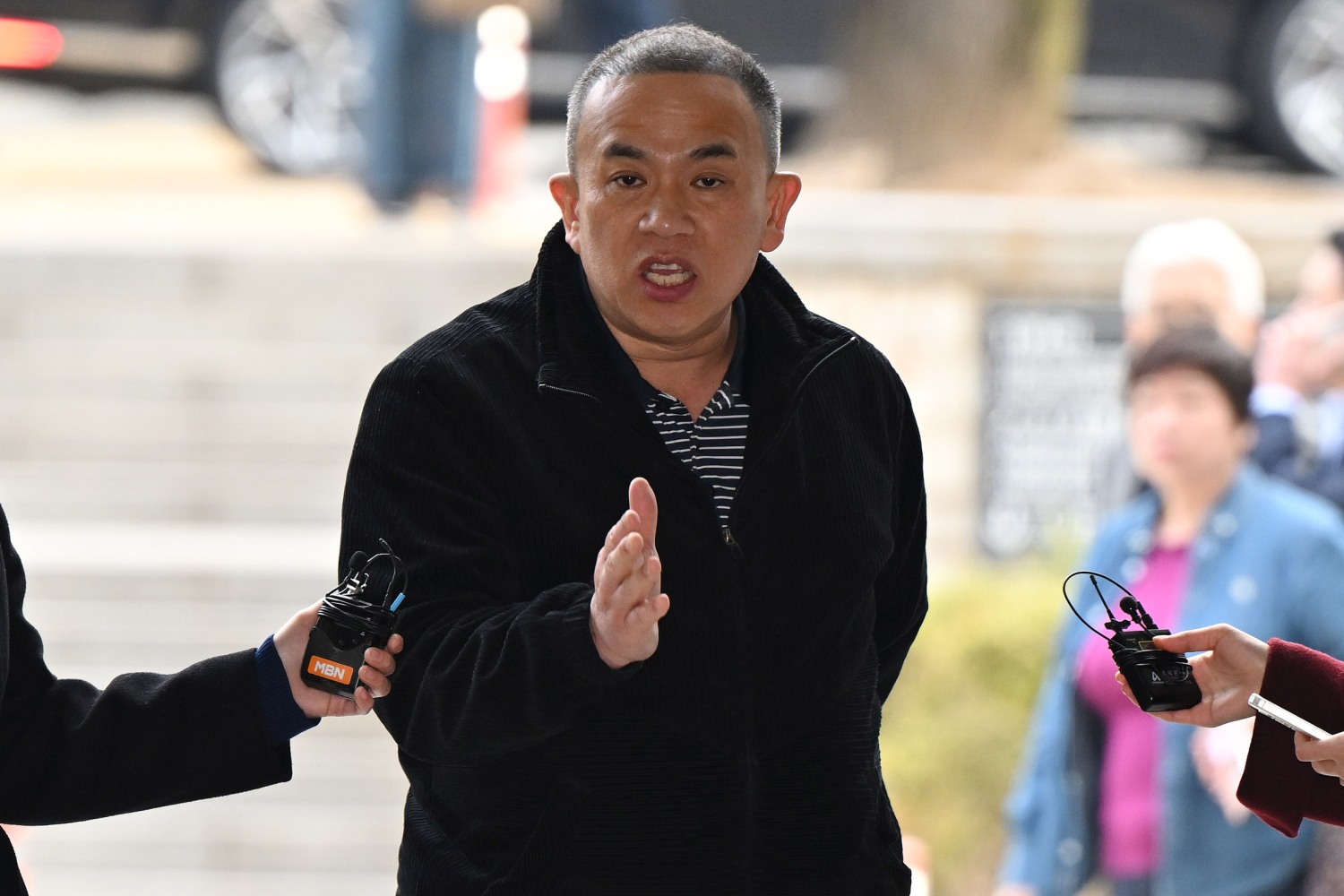 오세훈 재판에 증인으로 출석하는 명태균(사진=연합뉴스)