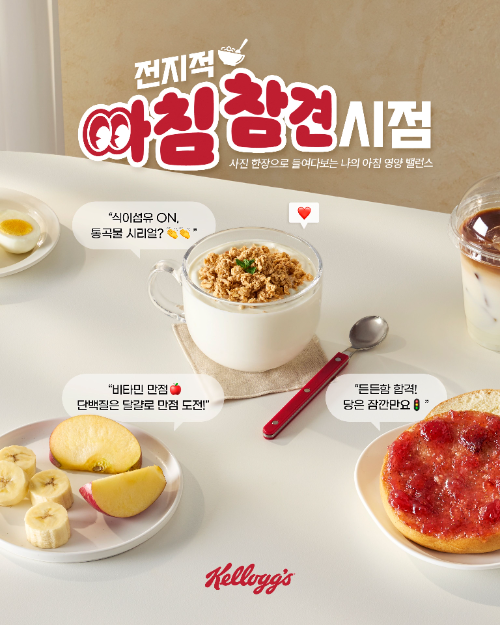 켈로그, 아침 식단 사진 분석해 영양 코멘트 제공하는 프로그램 전개