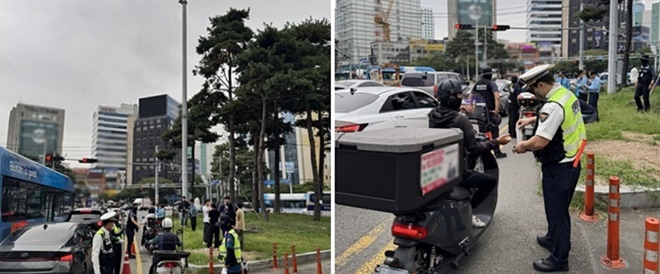 지난해 10월 13일 서면교차로서 광역단속 모습.(로이슈DB)