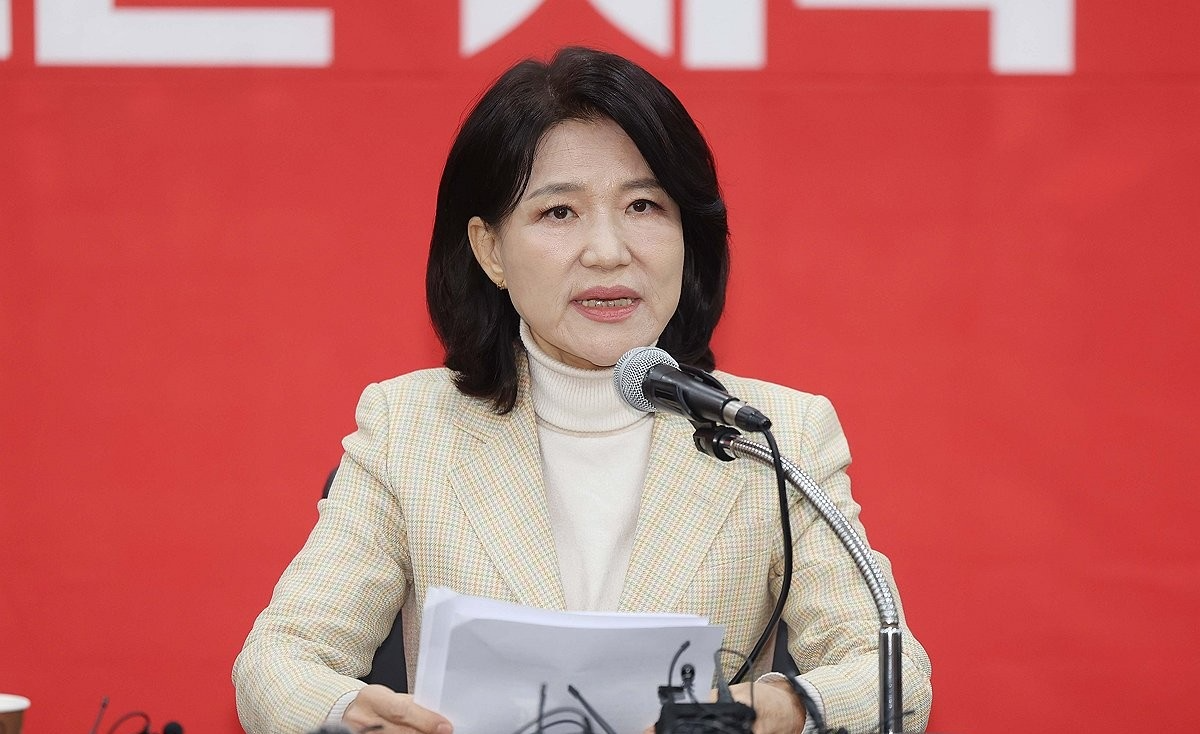 컷오프 입장 밝히는 이진숙(사진=연합뉴스)