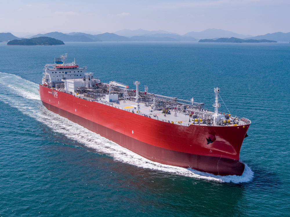 삼성중공업이 건조한 대형가스운반선.(사진=삼성중공업)