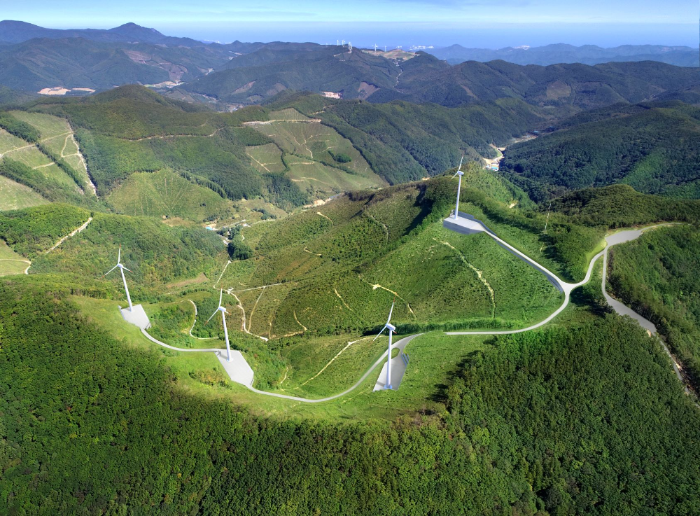 강원도 태백시 하사미 풍력발전단지 조감도.(사진=코오롱글로벌)