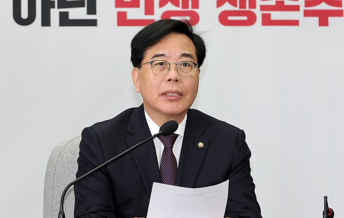 원내대책회의 발언하는 송언석 원내대표(사진=연합뉴스)