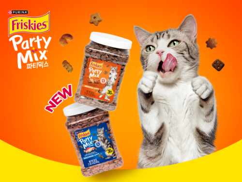 네슬레 퓨리나, 반려묘 간식 프리스키 파티믹스 850g 대용량 2종 출시