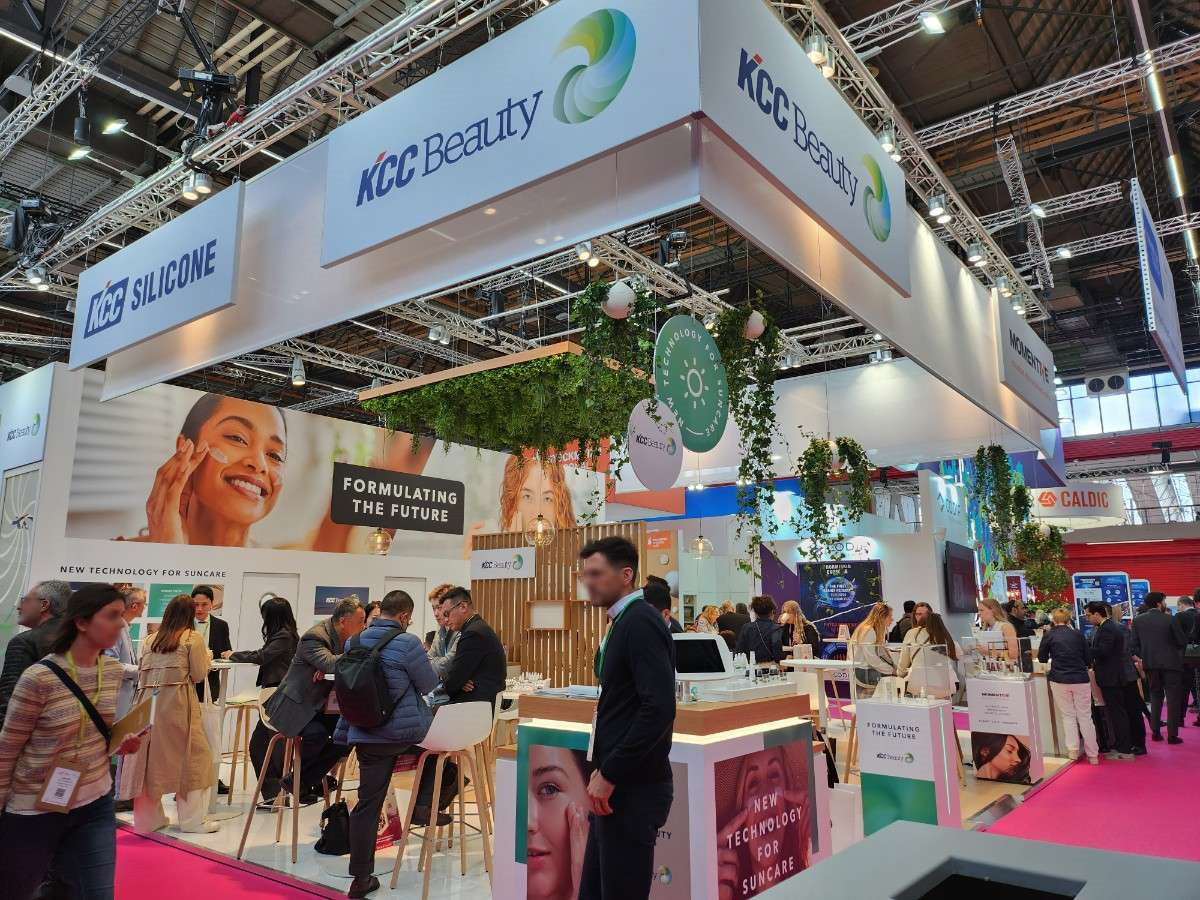 지난해 인-코스메틱스(Incosmetics Global)에 참가한 KCC실리콘(KCC Beauty) 부스 전경.(사진=KCC)