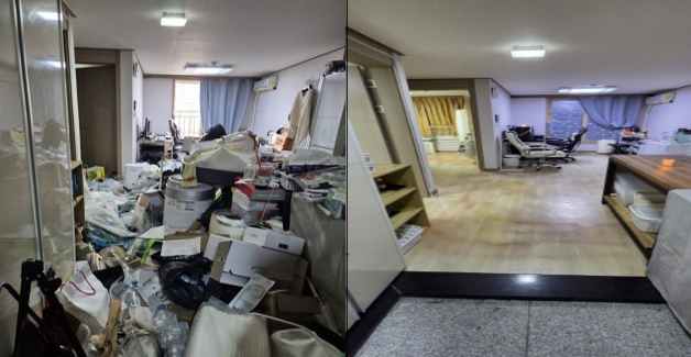 쓰레기로 가득한 거주지를 보호관찰소와 주민센터가 힘을 모아 새로운 시작을 할 수 있는 희망찬 공간으로 개선한 모습.(제공=서울동부보호관찰소)