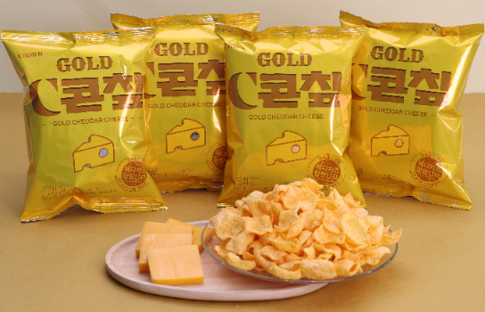 크라운제과, 덴마크 체다치즈 함량 늘린 ‘C콘칩 골드’ 출시…국내 옥수수 스낵 중 최고 수준