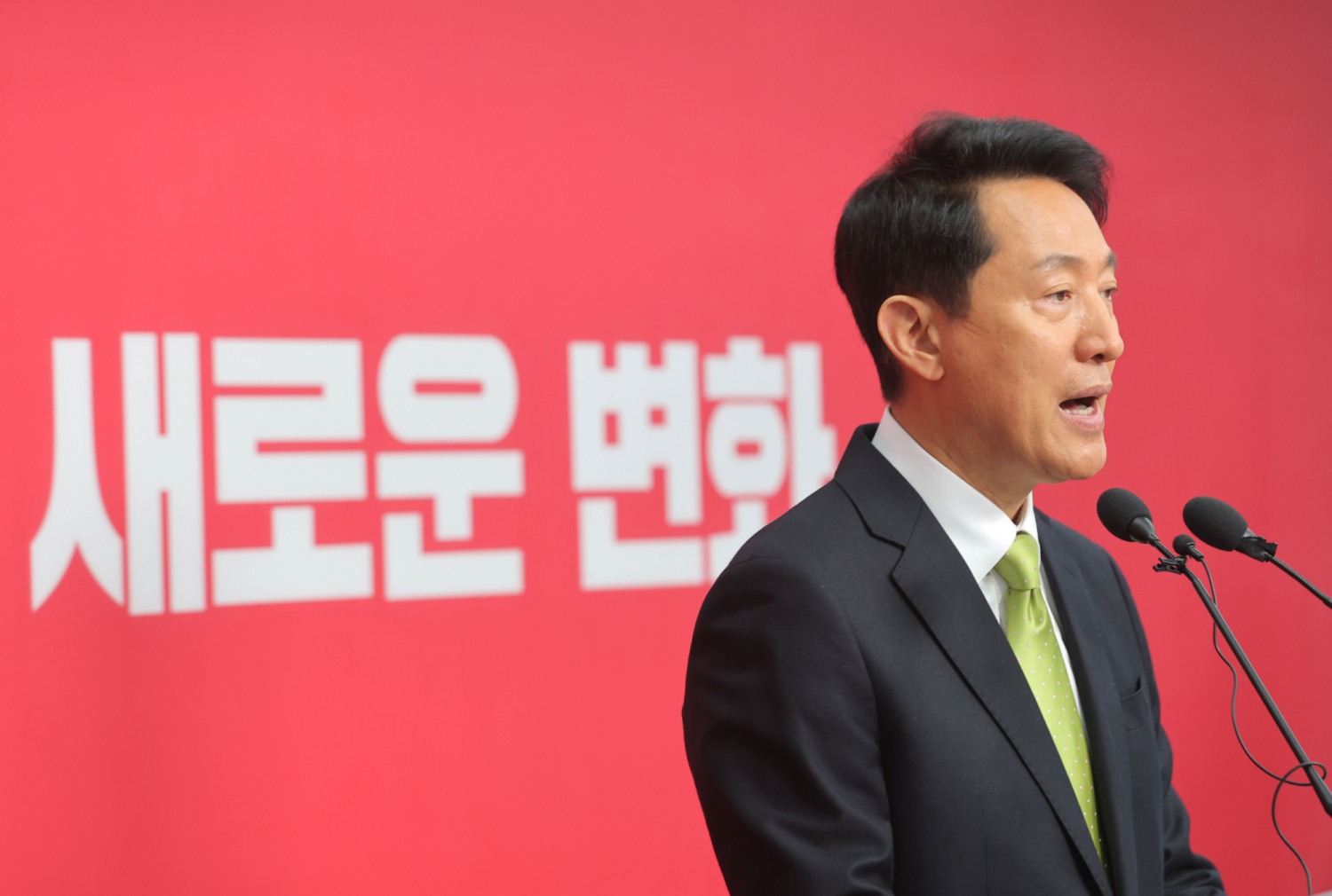 6·3 지방선거 국민의힘 서울시장 후보로 확정된 오세훈 서울시장이 18일 서울 여의도 국민의힘 당사에서 기자회견을 하고 있다. 사진=국민의힘