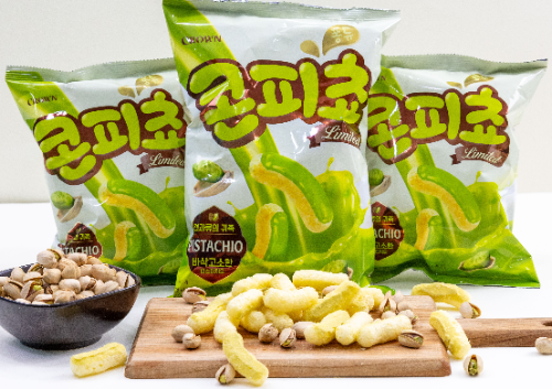 크라운제과, 피스타치오 콘 스낵 ‘콘피쵸’ 한정판 출시…40년 만의 첫 견과류 에디션
