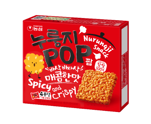 농심, ‘누룽지팝 매콤한맛’ 선보여...기존 제품 대비 고춧가루·간장 배합 시즈닝 추가