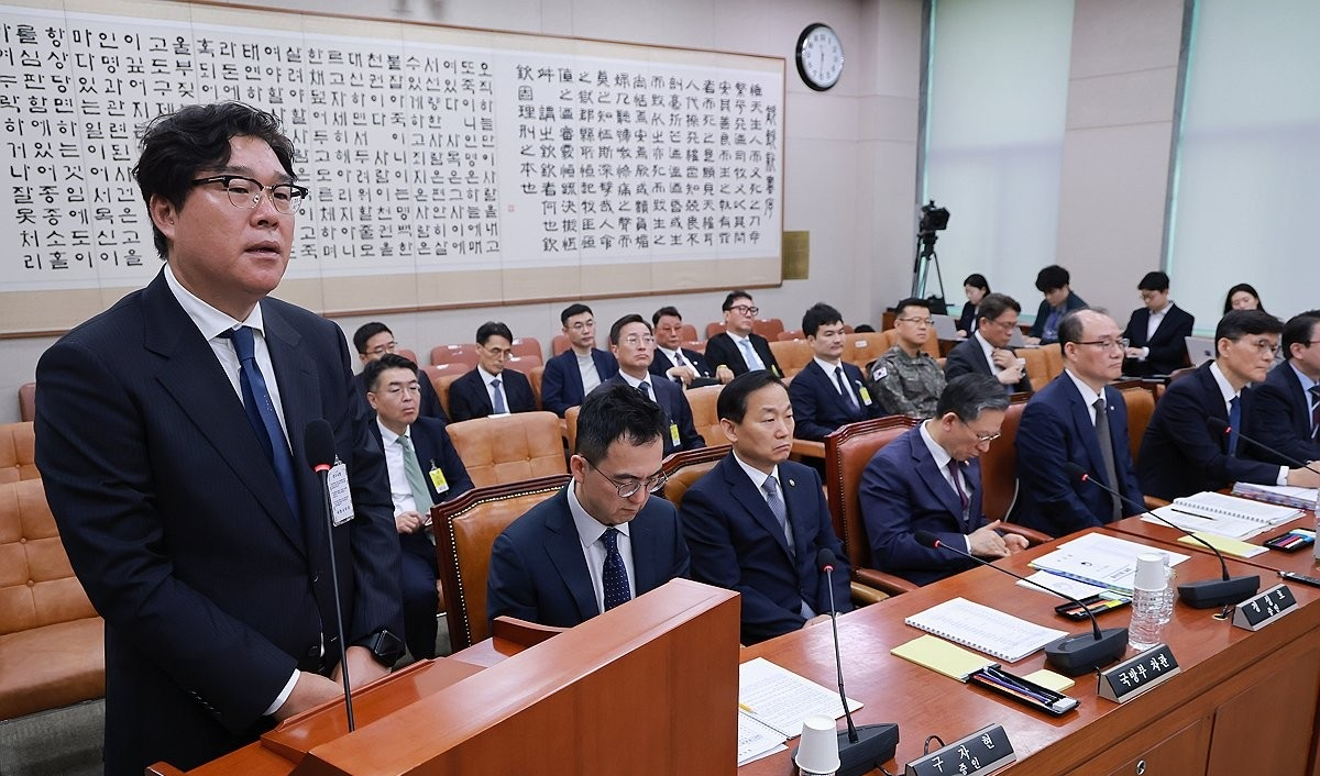 청문회서 답변하는 김성태 전 쌍방울 회장(사진=연합뉴스)
