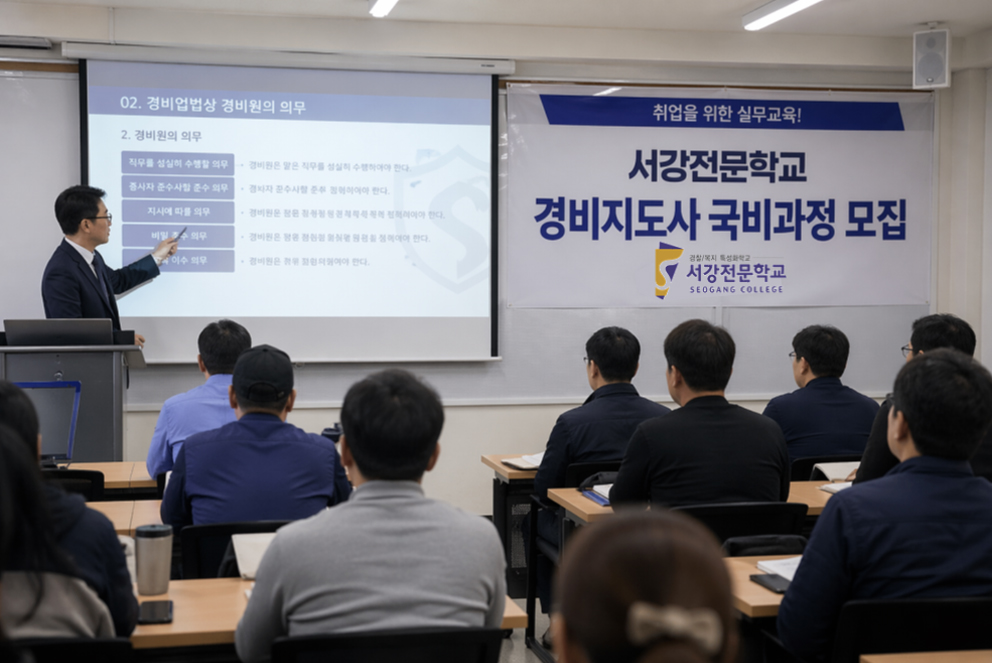 서강전문학교, 경비지도사 취득 국비과정 운영…기본교육·보수교육·일차면제 양성교육까지 연계