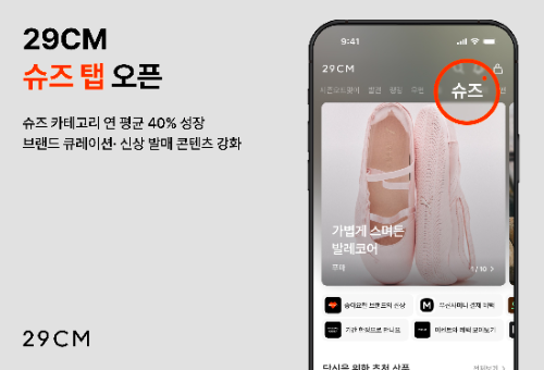 29CM, 모바일 앱에 신발 전용 카테고리 추가