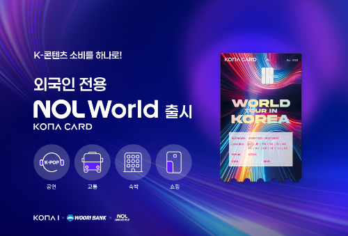 코나아이·우리은행·놀유니버스, 외국인 전용 ‘NOL World 카드’ 출시…K팝·교통·숙박 혜택 통합