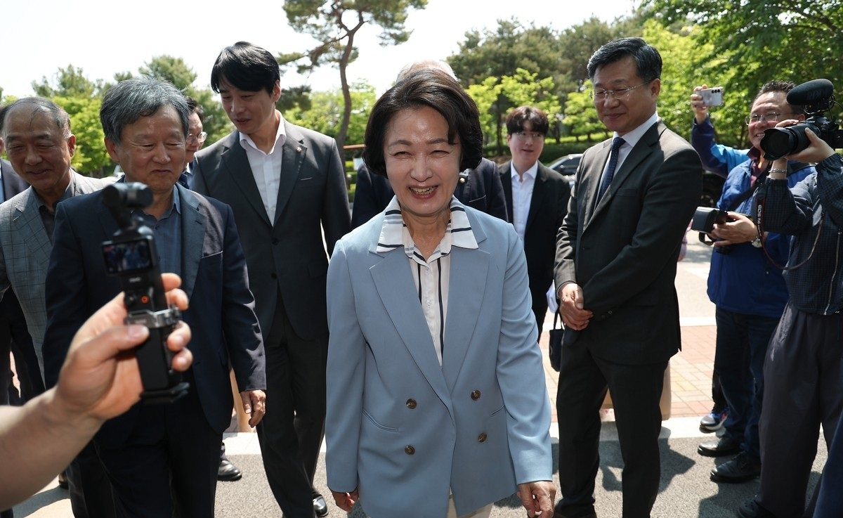 한국항공대학교 찾은 추미애 후보(사진=연합뉴스)