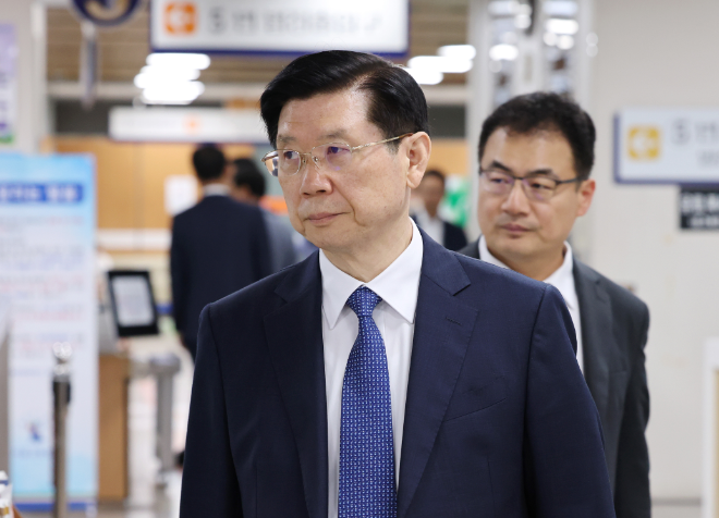 법정 향하는 박종준 전 대통령 경호처장.(사진=연합뉴스)