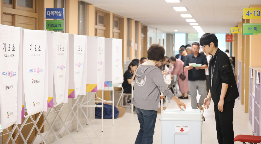 제주 아라동의 한 투표소.(사진=연합뉴스)