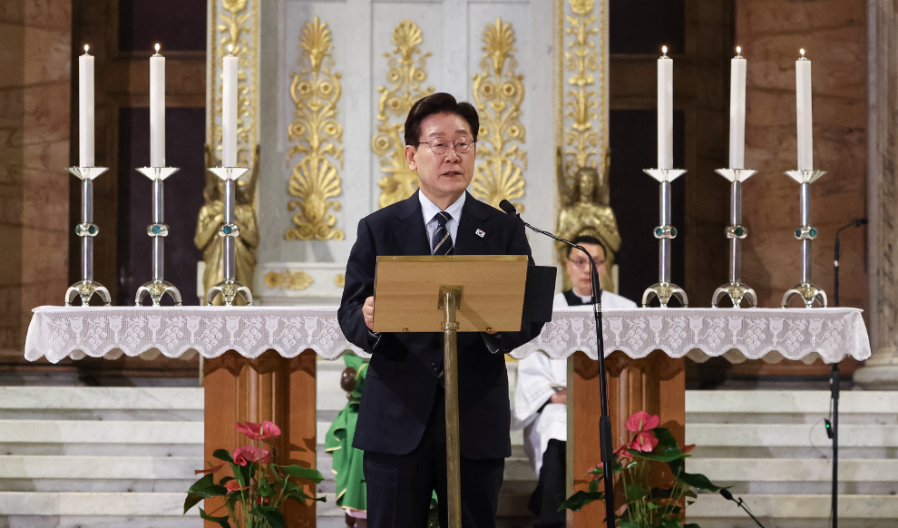 특별 미사 기념연설하는 이재명 대통령(사진=연합뉴스)