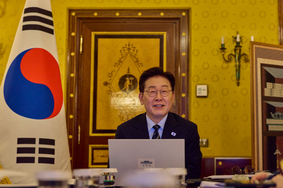 유럽순방 중 화상 수석보좌관회의 주재하는 이재명 대통령(사진=연합뉴스)