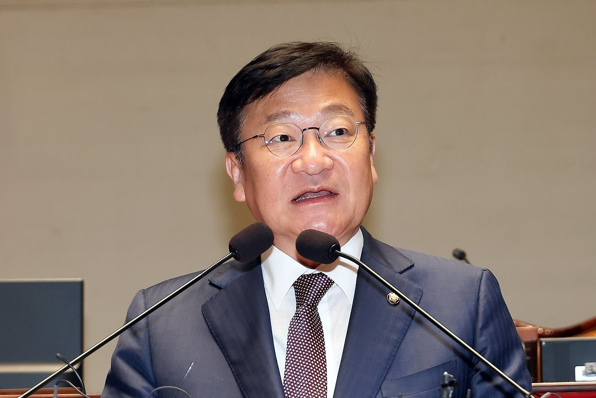 의원총회 발언하는 정점식 원내대표(사진=연합뉴스)