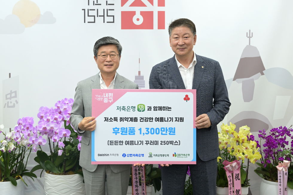 (좌측) 김길성 중구청장과 (우측) 오화경 저축은행중앙회장. 사진=저축은행중앙회