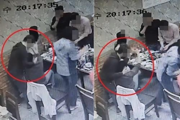 동료 여성 의원 목 끌어안는 A 전 의원.(사진=동료 시의원 )