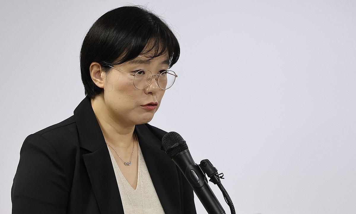 브리핑하는 김지미 특검보(사진=연합뉴스)
