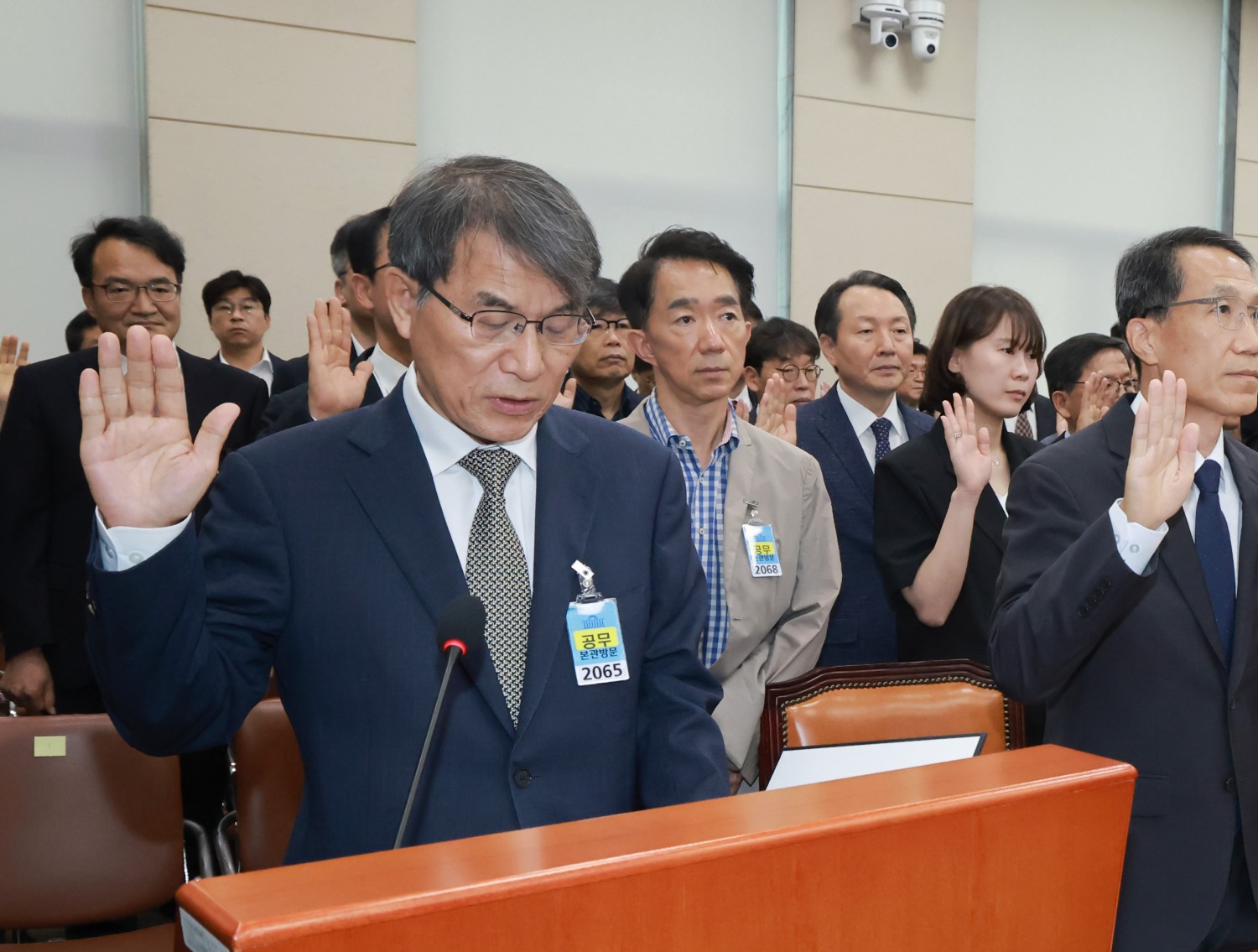 증인 선서하는 노태악 전 선관위원장(사진=연합뉴스)
