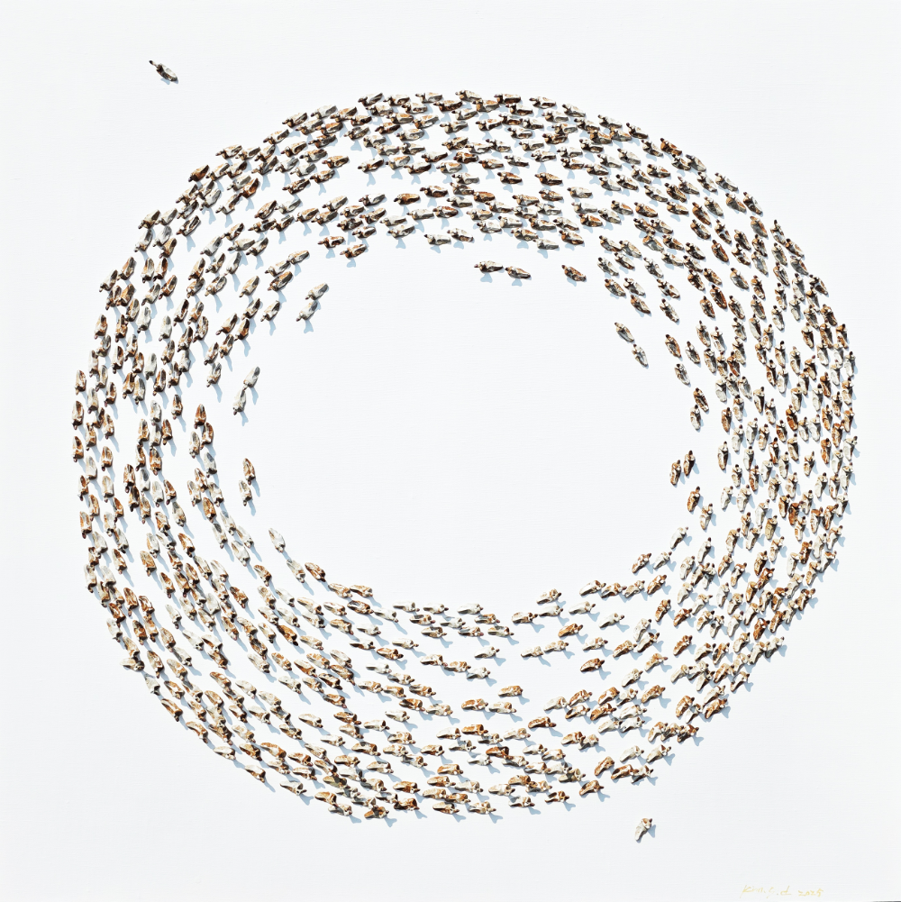 내면적 조우, 91X91cm(2550_s02), Ceramic on Canvas