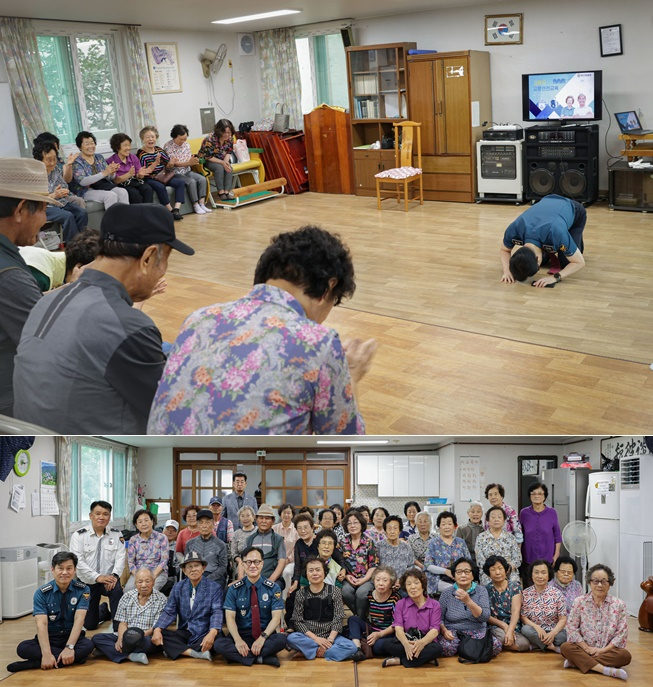 김병우 대구경찰청장이 8월 12일 동구 율하동 한 경로당을 찾아 어르신들의 건강을 기원하며 큰 절을 올리고 있다. (사진제공=대구경찰청)