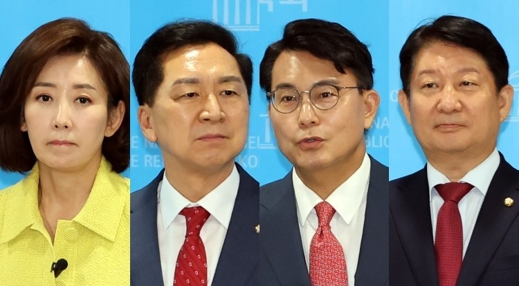 국민의힘 나경원·김기현·윤상현·권영진 의원(사진=연합뉴스)