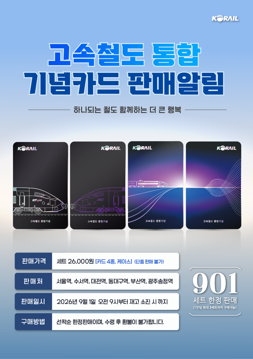 고속철도 통합 기념 레일플러스 교통카드 판매 포스터.(사진=코레일)