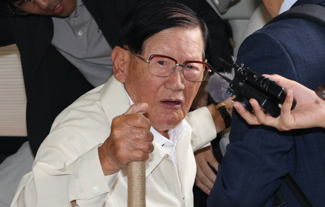 이만희 신천지 총회장 소환 조사.(사진=연합뉴스)