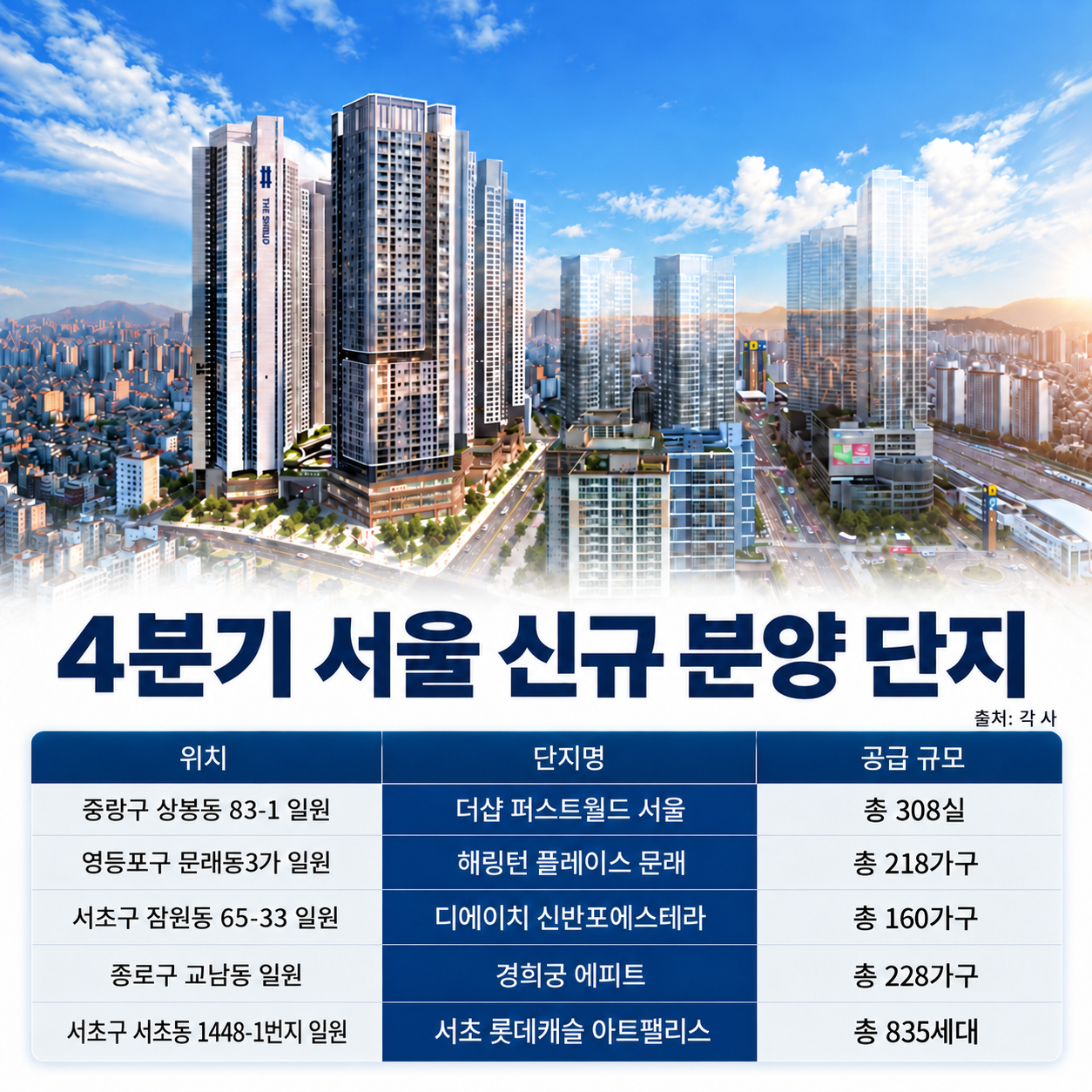 4분기 분양 단지 표.