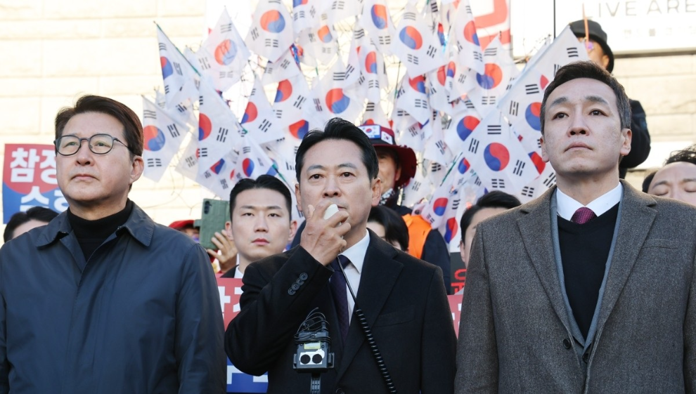 올림픽공원 투표용지 공개검증 관련 기자회견하는 장동혁 대표(사진=연합뉴스)