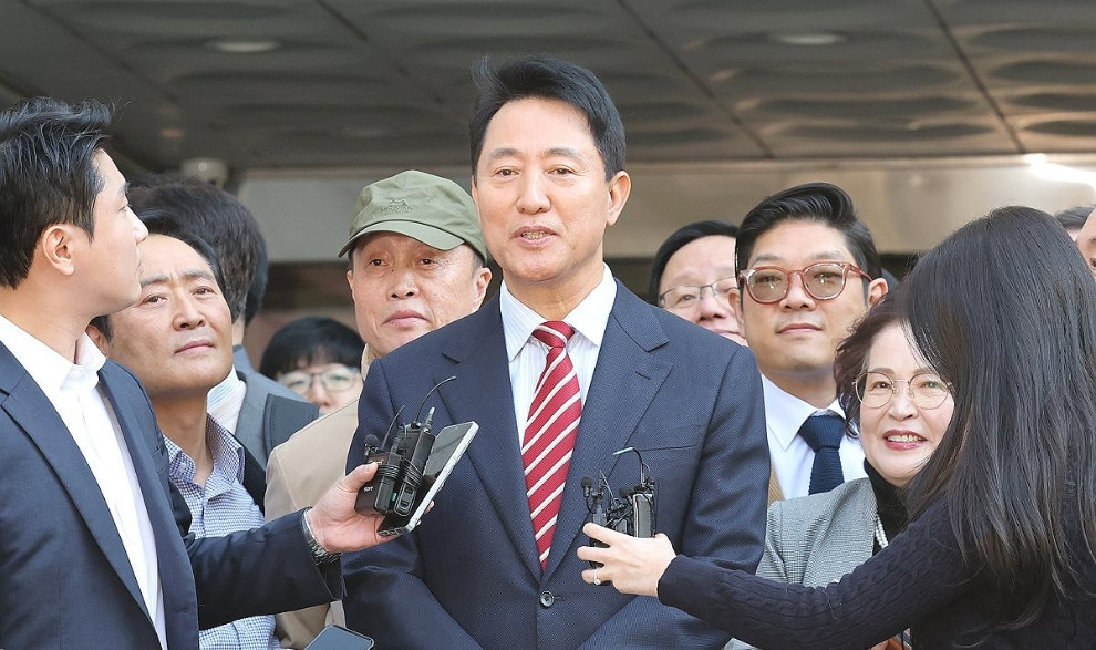 항소심 무죄 입장 밝히는 오세훈 서울시장(사진=연합뉴스)