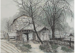 ▲회화부문대상을수상한<농가풍경>