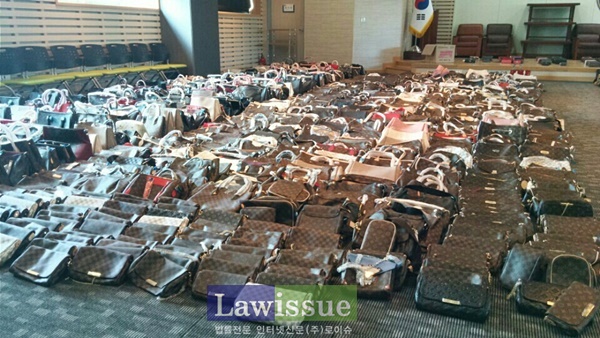 경찰서5층 직무교육장 보관중인 압수품.
