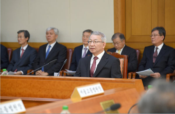 전국 법원장회의에 참석한 양승태 대법원장(사진=대법원)