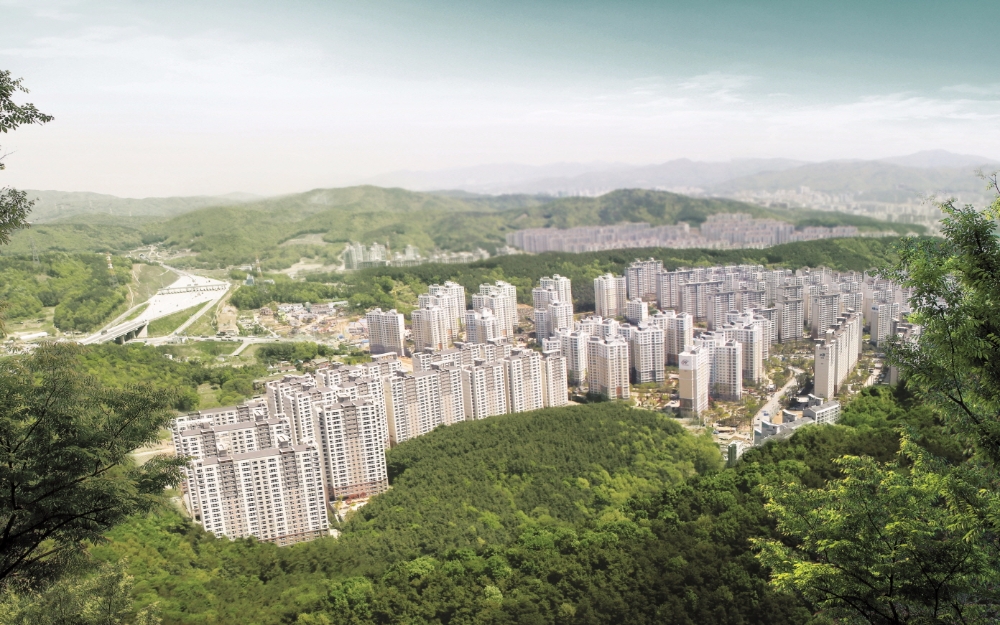 성복 자이&성복 힐스테이트 조감도.(제공=GS건설.현대건설)