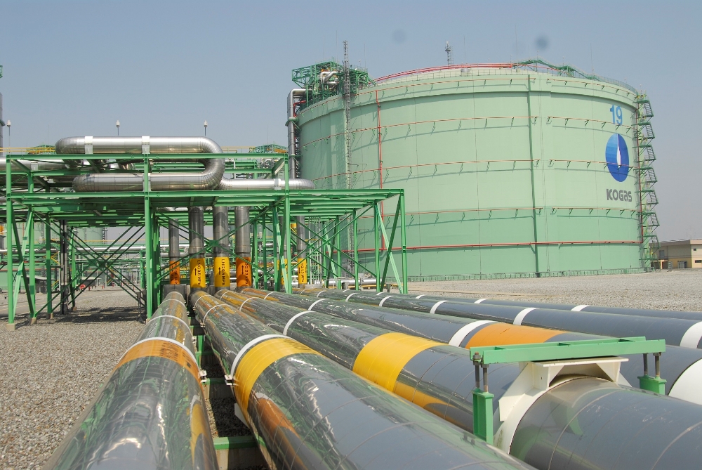 평택생산기지 가스 저장 시설 전경.(사진=한국수력원자력)